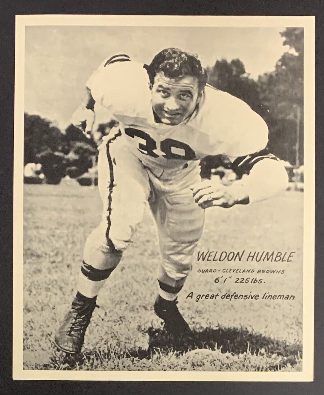 1949 Cleveland Browns NFL Football Team Issued Photo Player Weldon Humble