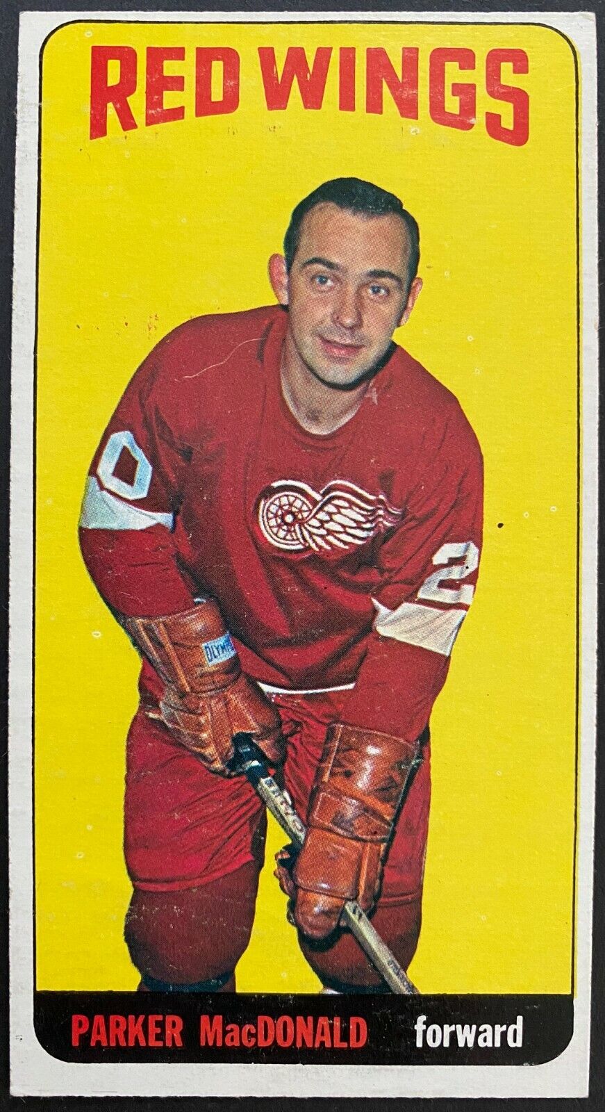 1964-65 Vintage Detroit Red Wings Parker MacDonald Topps Tallboy NHL Hockey Card