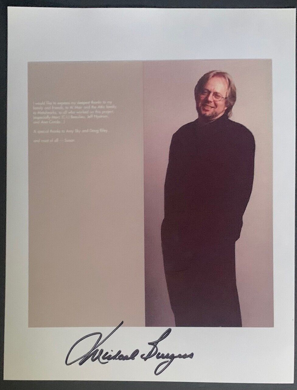 Michael Burgess Canadian Tenor Signed Promo Photo Autographed Singer Actor