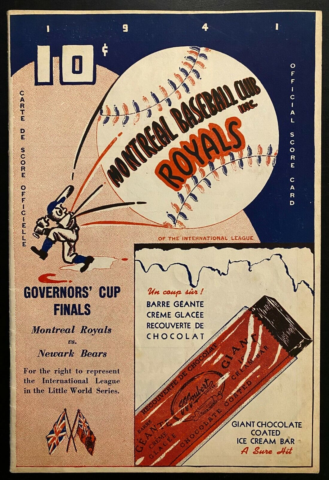 1941 International League Baseball Finals Program Montreal Royals v Newark Bears
