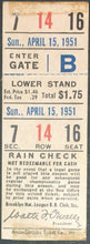 Load image into Gallery viewer, 1951 Mickey Mantle New York Yankees First MLB Game Program + Baseball Ticket
