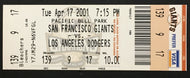 2001 Barry Bonds 500th Home Run Full Ticket San Francisco Giants Baseball MLB