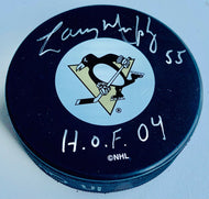 2004 Larry Murphy Signed Pittsburgh Penguins NHL Hockey Puck Autographed HOF COA