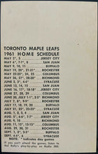 Load image into Gallery viewer, 1961 Unused Toronto Maple Leaf Baseball Club Booster Card + Schedule On Back
