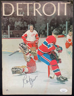 1970-71 Detroit Red Wings NHL Hockey Yearbook Signed Carl Brewer Auto JSA Howe
