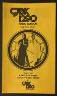 1981 CJBK Radio Survey Music Chart London Ontario Ozzy Osbourne Air Supply VTG