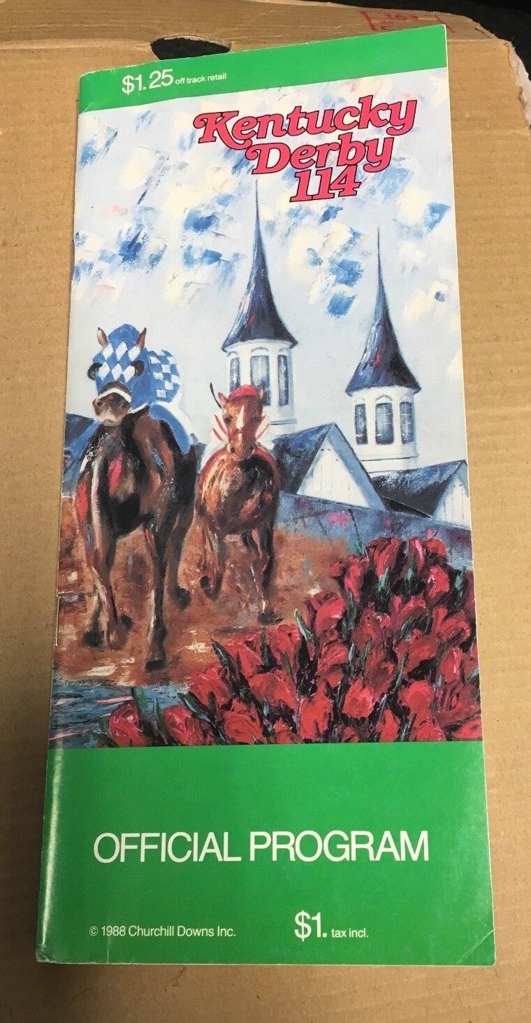 1988 Kentucky Derby Program Race Won By Winning Colors Vintage Horse Racing