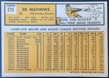 Load image into Gallery viewer, Ed Mathews 1963 Topps #275 Milwaukee Braves Vintage Baseball Trading Card MLB
