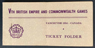 1954 British Empire Commonwealth Games Vancouver Ticket Folder + Cycling Ticket