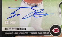 Load image into Gallery viewer, 2020 Topps Now Call-up Reds Tyler Stephenson Walk-off Homer RC Auto #265A 59/99
