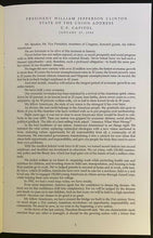Load image into Gallery viewer, 2000 President Bill Clinton Autographed State of the Union Address Signed LOA

