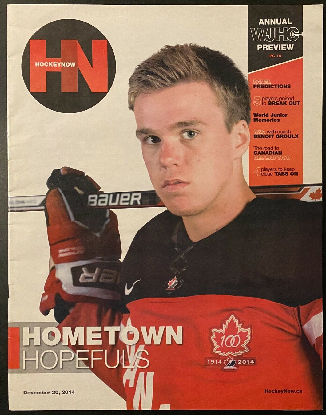 December 2014 Hockey Now Magazine NHL Star Connor McDavid on Cover WJHC Preview