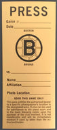 Boston Garden Unused NHL Hockey Press Pass Bruins Vintage Media Card