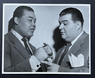 1953 Type 1 Boxing Press Photo Champion Joe Louis + Montreal Promoter Roberge