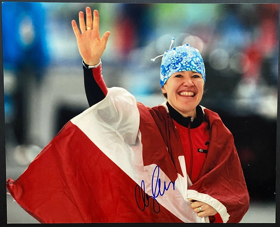 Clara Hughes Autographed Olympics Speed Skating Signed Photo Team Canada
