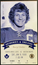 Load image into Gallery viewer, 1999 NHL Hockey Final MLG Season Toronto Maple Leafs Ticket Darryl Sittler HOF
