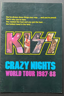 KISS Crazy Nights World Tour 1987-88 Original Concert Program VTG Large 13x19
