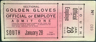 1946 Vintage Boxing Full Ticket Official Employee Pass Golden Gloves Chicago