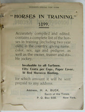 Load image into Gallery viewer, 1899 Rare 19th Year Goodwin Official Turf Guide Paperback Goodwin's Horse Racing
