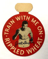 1930 Rippled Wheat Premium Dixie Lid Featuring Jack Dempsey Train With Me Boxing