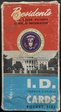 Load image into Gallery viewer, 1962 US Presidents I.D. Card Set + 1964 Kennedy + Johnson Identification Cards
