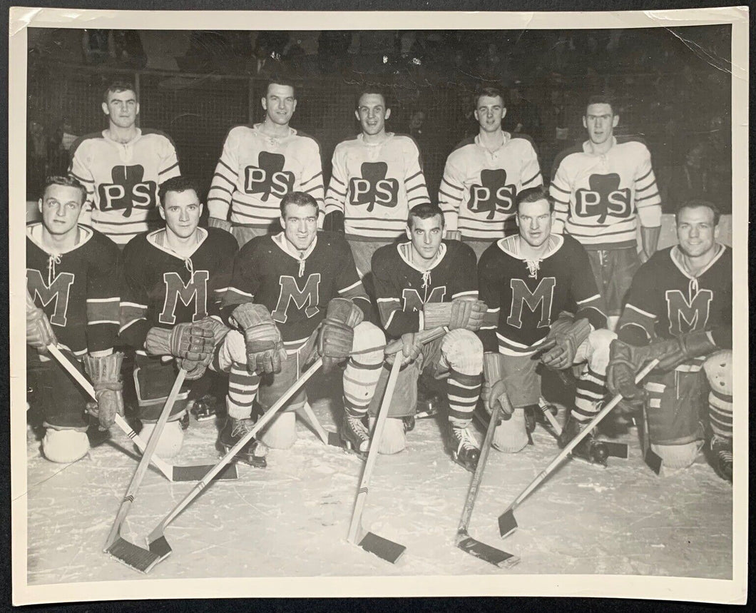 1950s NHL Charity Game B&W Type 1 Photo Hockey Vintage Harry Watson Sudbury
