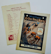 1937 9th International 6 Day Bike Race Program Toronto Mutual Street Arena