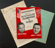 1956 Moore vs Parker Heavyweight Championship Boxing Program + 4 Documents