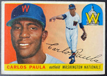 Load image into Gallery viewer, 1955 Topps Baseball #97 Carlos Paula Washington Nationals Vintage MLB Card
