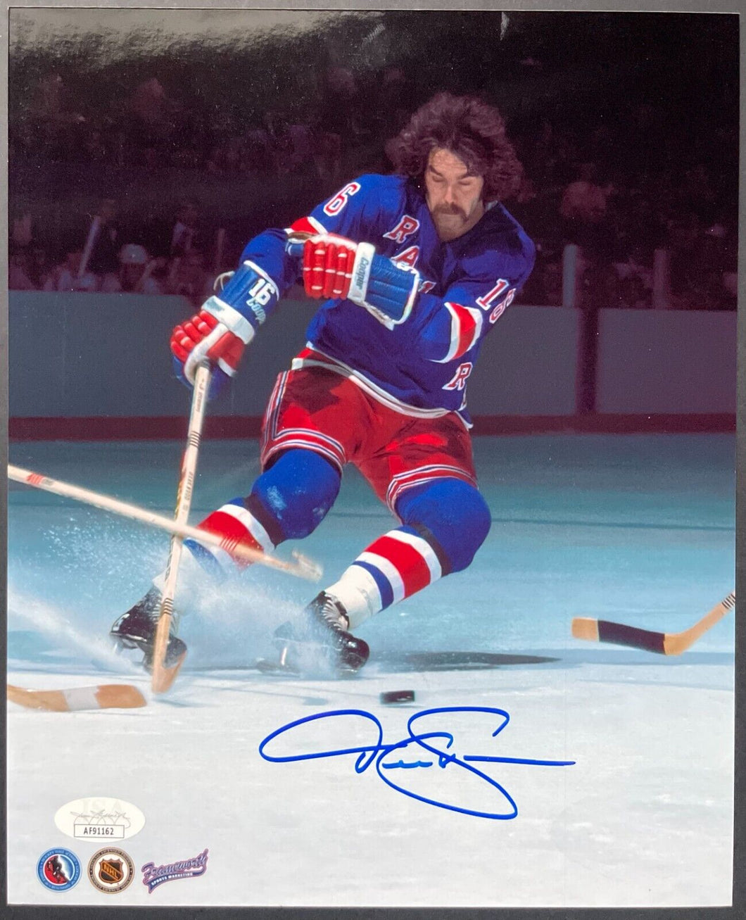 Derek Sanderson Signed New York Rangers NHL Hockey 8x10 Photo Autographed JSA