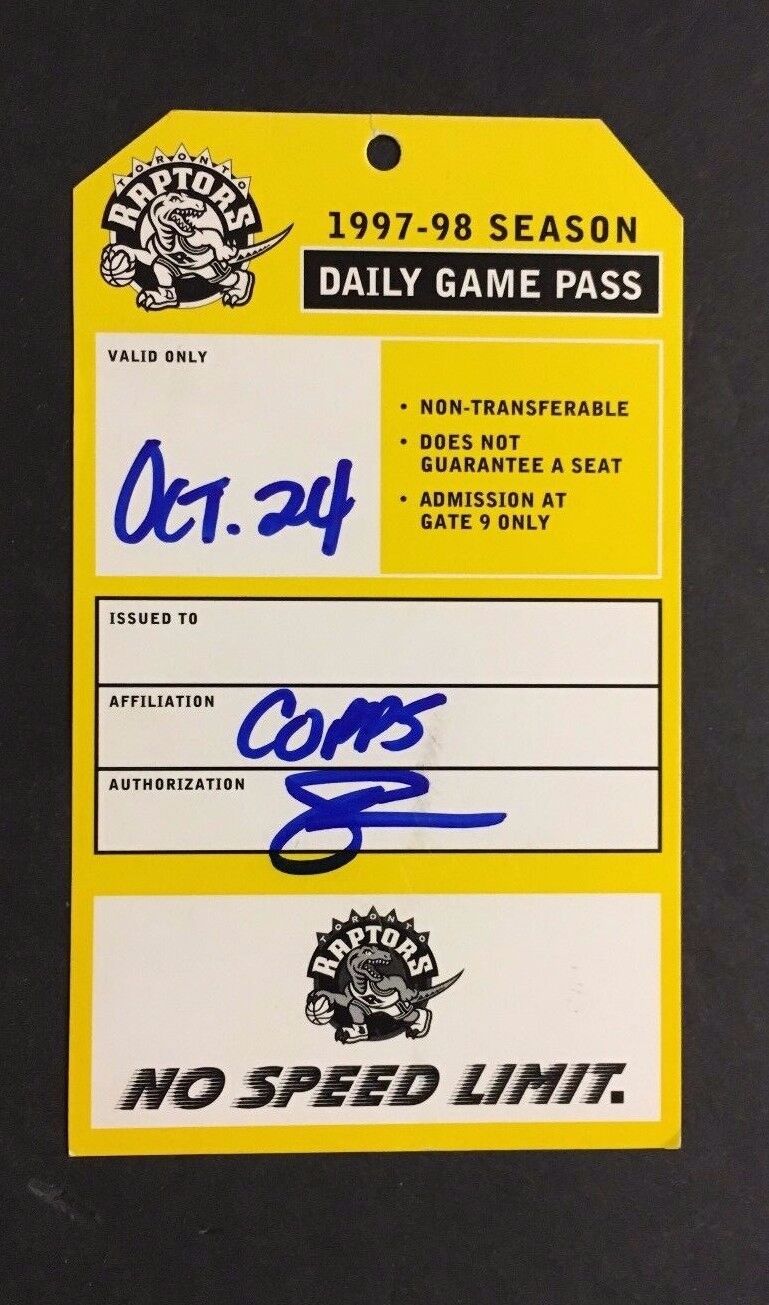 1997 1998 Toronto Raptors Basketball NBA Season Daily Game Pass Vintage Canada