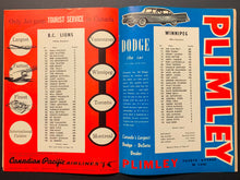 Load image into Gallery viewer, 1959 CFL Program Empire Stadium Vancouver BC Lions Vs Winnipeg Blue Bombers
