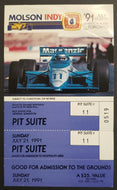 1991 Exhibition Place Toronto Molson Indy Race Day Pit Suite Racing Ticket