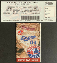 Load image into Gallery viewer, 09/29/2004 Unused Ticket Expos Final MLB Game @ Montreal vs Marlins + Schedule
