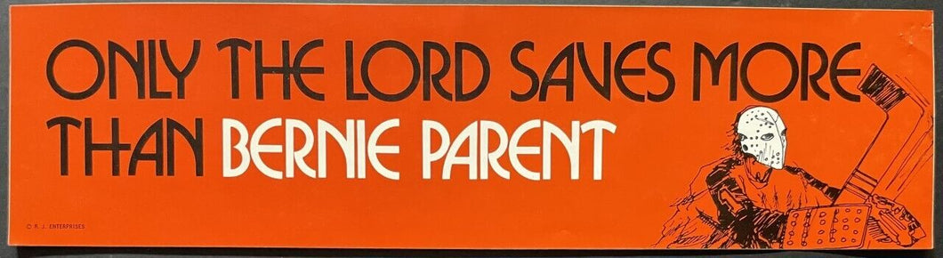 c1973 Bernie Parent Unused Vintage Car Bumper Sticker NHL Hockey Decal