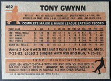 Load image into Gallery viewer, 1983 Topps #482 Tony Gwynn Rookie  Card RC Baseball San Diego Padres MLB
