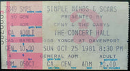 1981 Simple Minds + Scars Vintage Original Toronto Concert Hall Ticket Stub