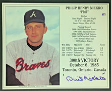 Load image into Gallery viewer, 1990 Phil Niekro Autographed 300th Win Photo Card Signed MLB Baseball Braves
