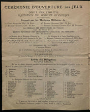 Load image into Gallery viewer, 1924 Very Rare Paris Summer Olympics Opening Ceremonies Program

