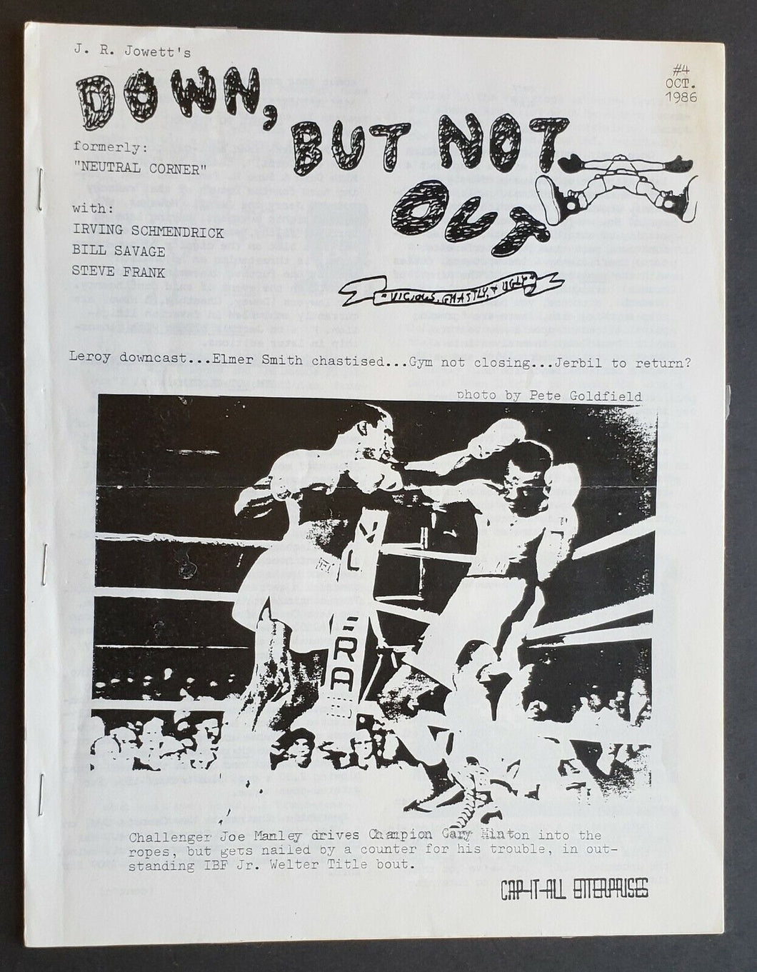 1986 JR Jowett's Boxing Publication Booklet 