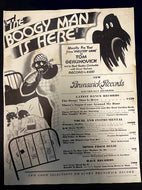 1929 P.O.S “The Boogy Man is Here” Broadside Tom Gerunovich Song From “Melody Lane”
