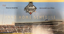Load image into Gallery viewer, 1993 Ottawa Lynx Schedule Poster Triple-A Team - Montreal Expos Baseball
