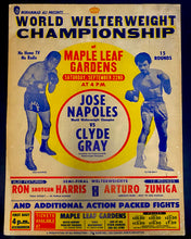 Load image into Gallery viewer, 1973 Maple Leaf Gardens Welterweight Championship Fight Card Original Broadside
