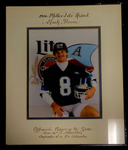 Load image into Gallery viewer, 1986 CFL Framed Miller Lite Award Hank Ilesic Player Of The Game Argos Football
