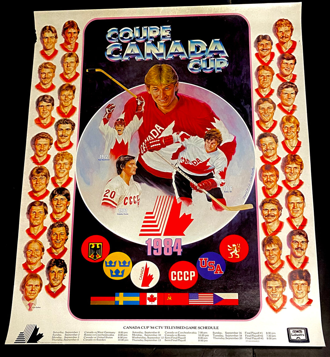 1984 Canada Cup Hockey Poster Wayne Gretzky Orr Henderson + Multiple NHLers