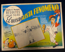 Load image into Gallery viewer, Circa 1940s “El Beisbolista Fenómeno” Mexican Movie Poster Baseball Comedy
