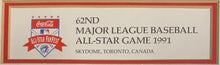 Load image into Gallery viewer, 1991 MLB All-Star Game Toronto Coca-Cola Baseball Advertisement Framed
