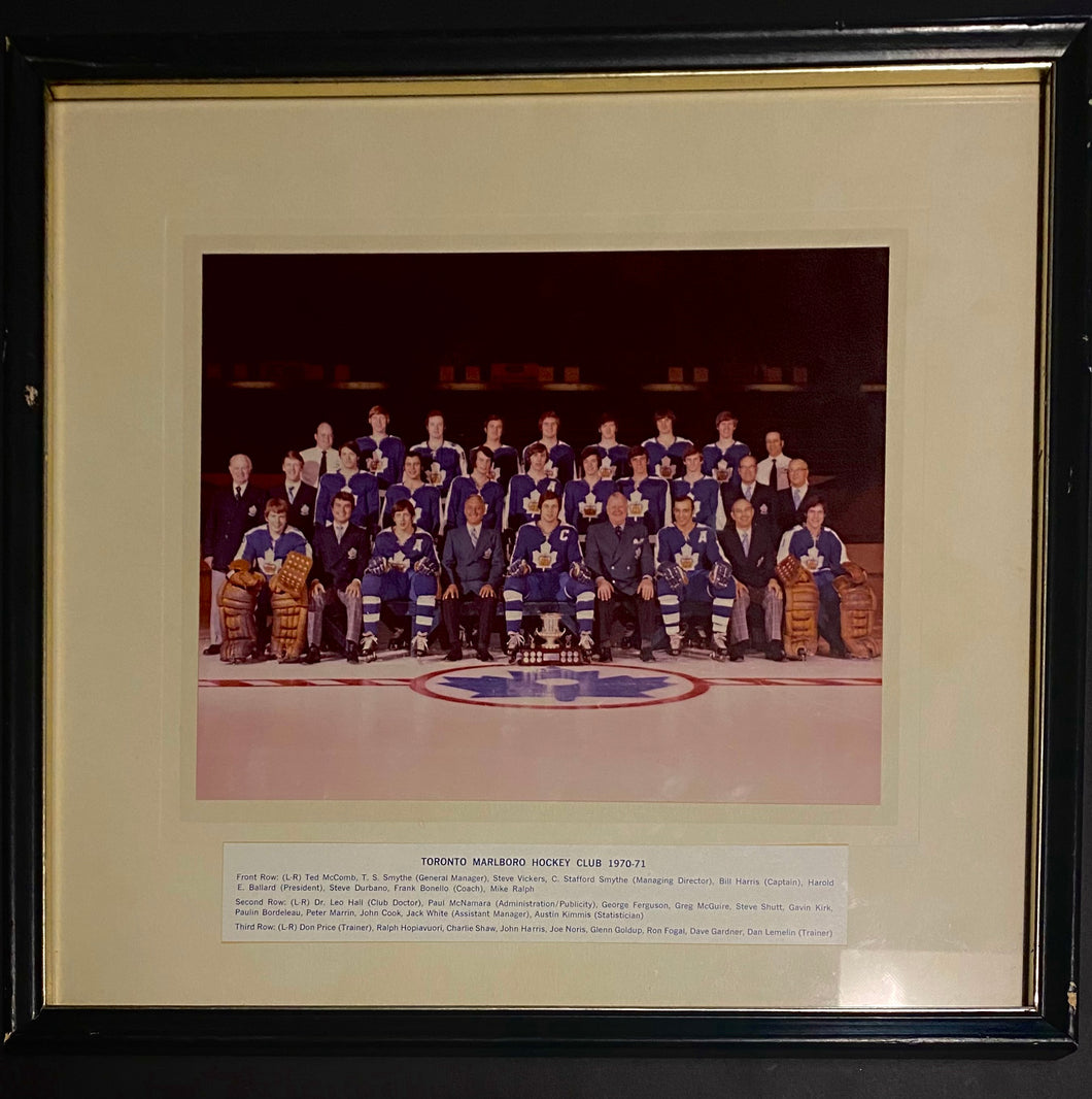 1970/71 Toronto Marlboro Hockey Club Team Framed Photo