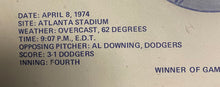 Load image into Gallery viewer, Framed Henry Aaron 715th Home Run “I was watching when” Record Broken MLB Baseball
