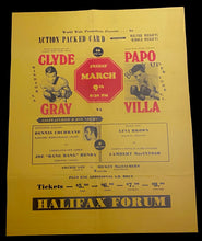 Load image into Gallery viewer, 1973 Clyde Gray V Papa Villa Halifax Forum Canadian Welter Weight Champ Original Broadside
